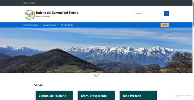 Security scan screenshot of https://www.unionesinello.it/