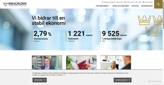 Security scan screenshot of https://www.riksgalden.se