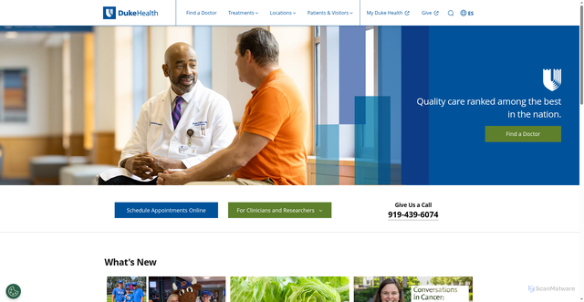 Security scan screenshot of alertbar.oit.duke.edu