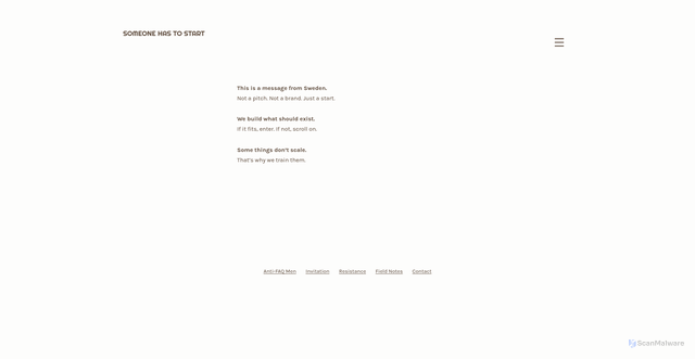Security scan screenshot of https://www.someonehastostart.com/