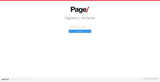 Security scan screenshot of https://pagethink.egnyte.com