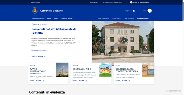 Security scan screenshot of https://www.comune.cessalto.tv.it