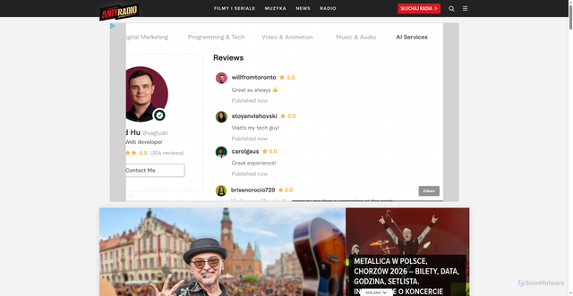 Security scan screenshot of https://antyradio.pl