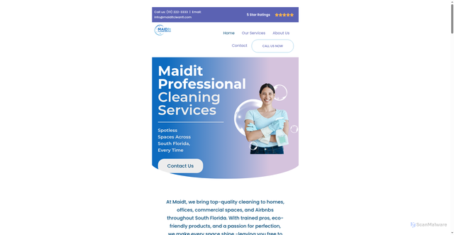 Security scan screenshot of https://maiditcleanfl.com