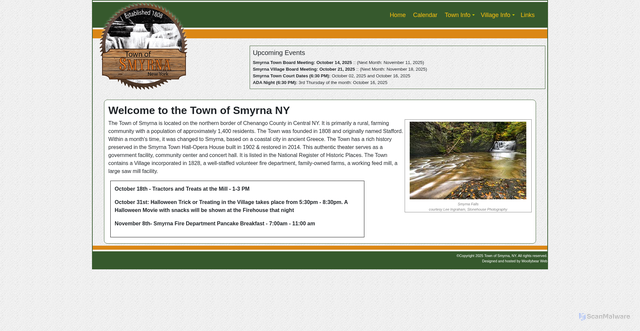 Security scan screenshot of https://www.townofsmyrnany.gov/