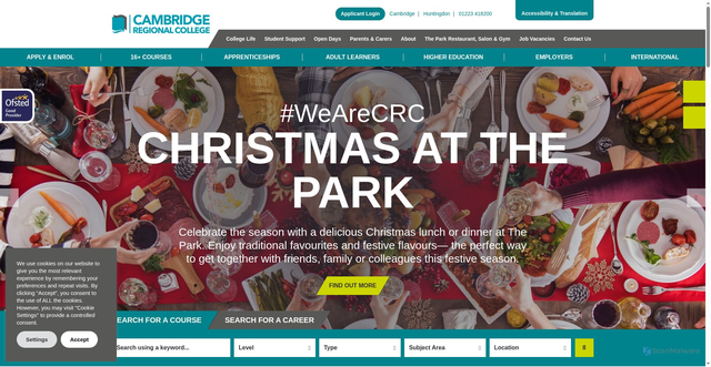 Security scan screenshot of https://www.camre.ac.uk/