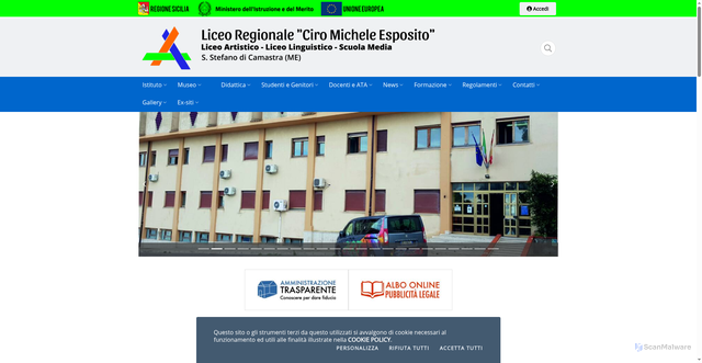 Security scan screenshot of https://www.liceoartisticosantostefanodicamastra.it/
