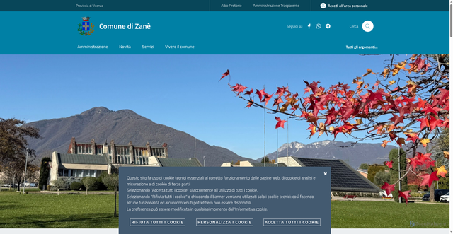 Security scan screenshot of https://www.comune.zane.vi.it/