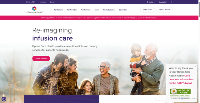 Security scan screenshot of https://optioncarehealth.com