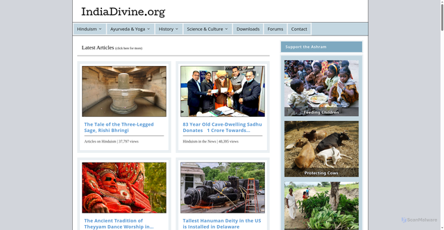 Security scan screenshot of https://indiadivine.org