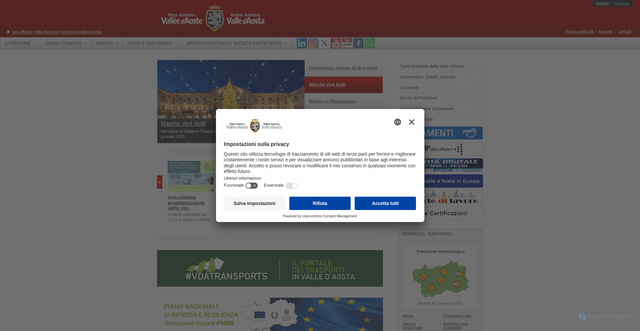 Security scan screenshot of https://www.regione.vda.it/