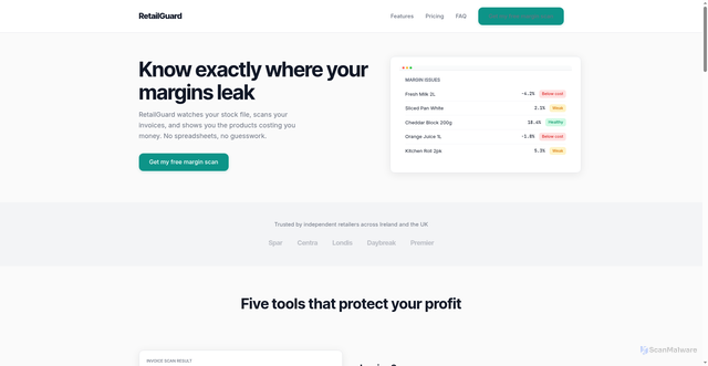 Security scan screenshot of https://rg-landing-showcase.pages.dev/fr1