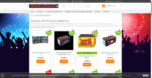 Security scan screenshot of https://www.caballerfusion.com/pagina/fuegos-artificiales-online