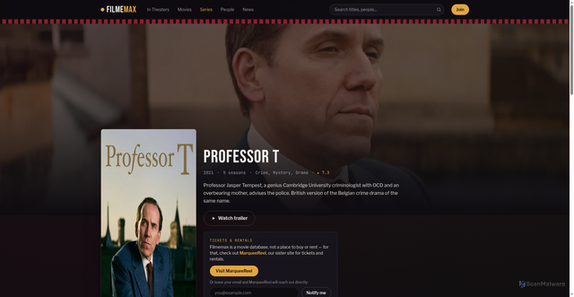 Security scan screenshot of https://filmemax.com/series/126660