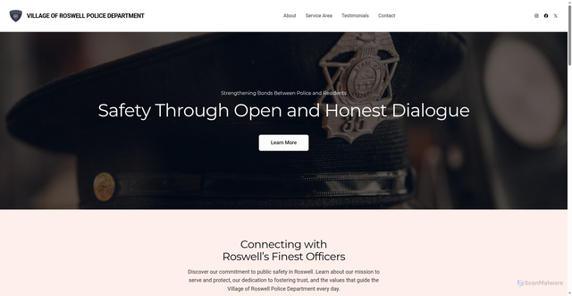 Security scan screenshot of https://roswellpoliceoh.gov/