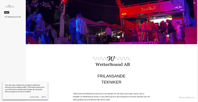 Security scan screenshot of https://wettersound.se