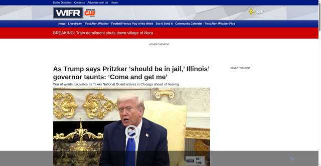 Security scan screenshot of https://www.wifr.com/2025/10/08/trump-says-pritzker-should-be-jail-illinois-governor-taunts-come-get-me/