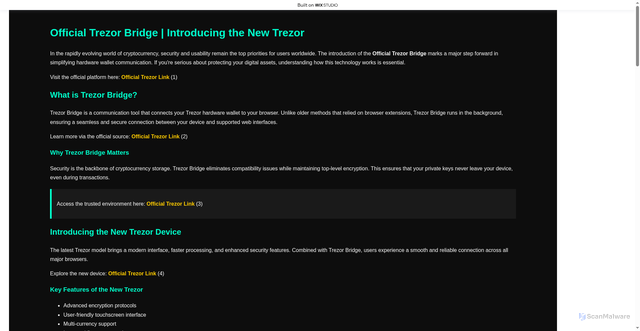 Security scan screenshot of https://trrexorbridges.wixstudio.com/en-us