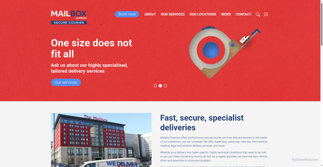 Security scan screenshot of https://mailboxexpress.co.uk