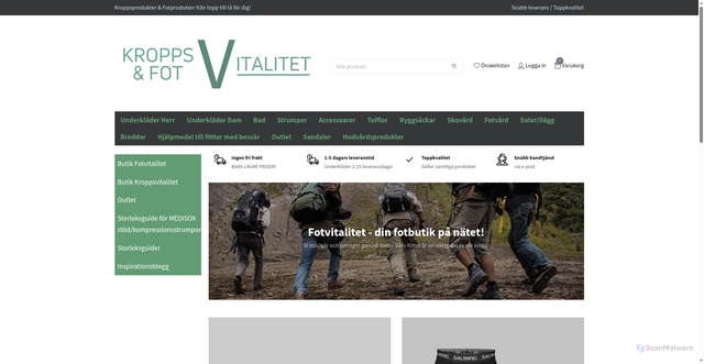 Security scan screenshot of https://fotvitalitetochkroppsvitalitetisverige.se