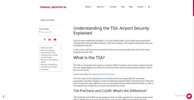 Security scan screenshot of https://www.travelsentry.org/tsa-lock/understanding-the-tsa-airport-security-explained/