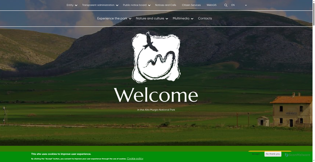 Security scan screenshot of https://www.parcoaltamurgia.it/