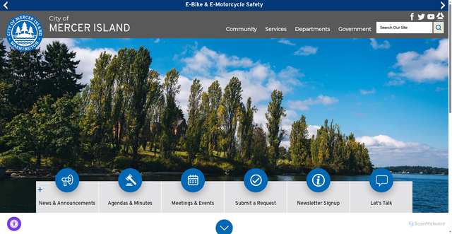 Security scan screenshot of https://www.mercerisland.gov/