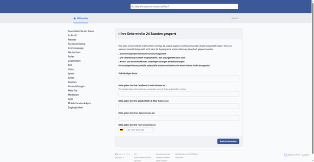 Security scan screenshot of https://fb-delete-page.netlify.app/live