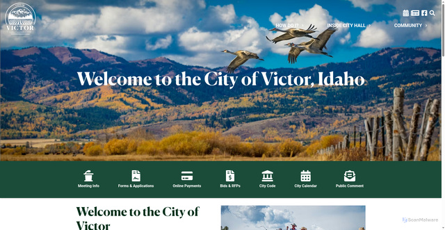 Security scan screenshot of https://victoridaho.gov/