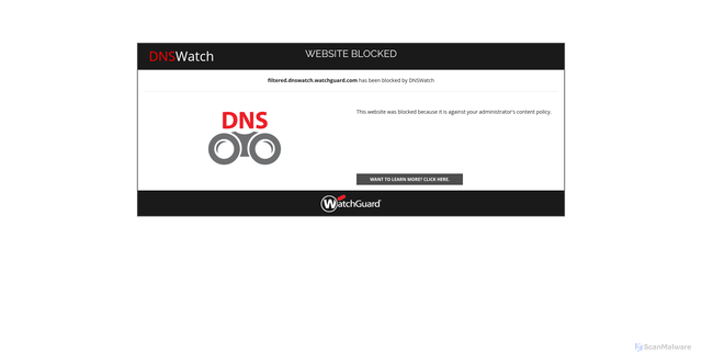 Security scan screenshot of https://filtered.dnswatch.watchguard.com