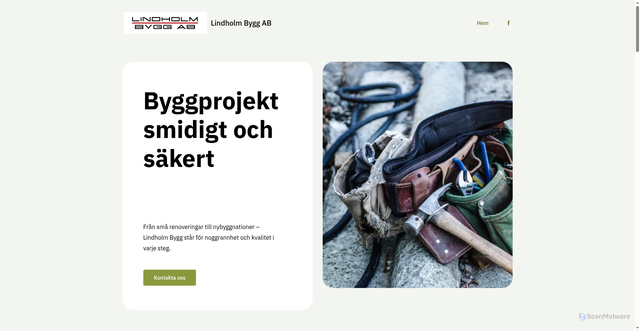 Security scan screenshot of https://lindholmbygg.se