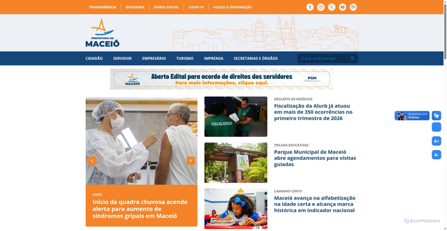 Security scan screenshot of https://maceio.al.gov.br