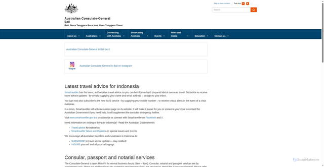 Security scan screenshot of https://bali.indonesia.embassy.gov.au/