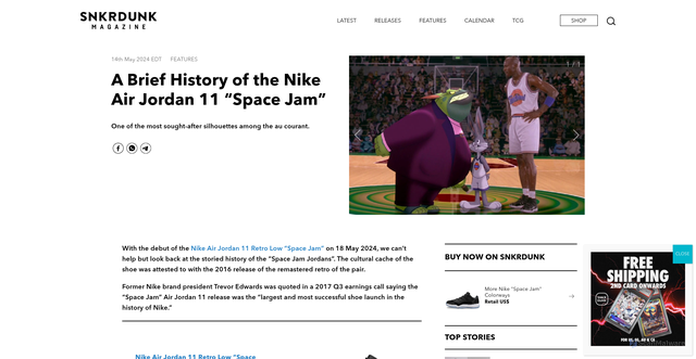 Security scan screenshot of https://snkrdunk.com/en/magazine/2024/05/14/brief-history-nike-air-jordan-11-space-jam/