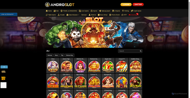 Security scan screenshot of https://androresmi.casa/desktop/game/slot/jili