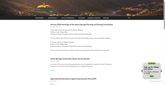Security scan screenshot of https://www.jemezsprings-nm.gov/