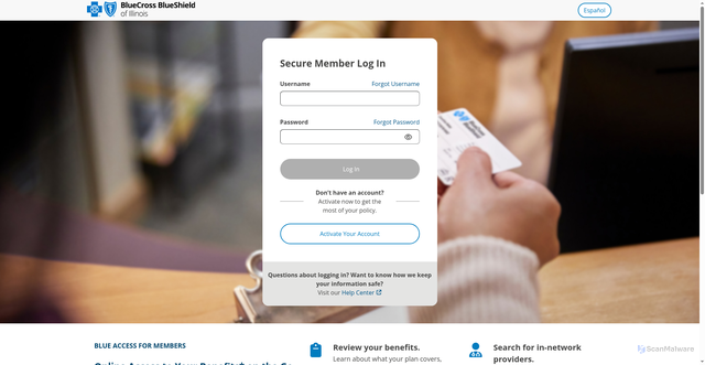 Security scan screenshot of https://mybam.bcbsil.com