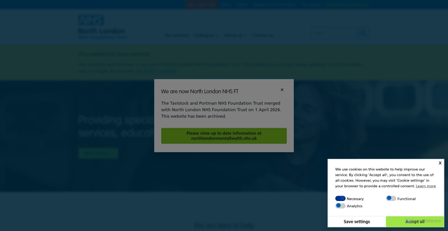 Security scan screenshot of http://www.tavi-port.nhs.uk