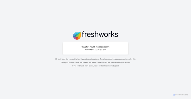 Security scan screenshot of https://cf-euc-routing.freshchat.com