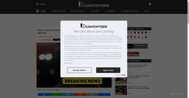 Security scan screenshot of https://www.caughtoffside.com/2025/12/24/report-man-united-want-winger-losing-semenyo/