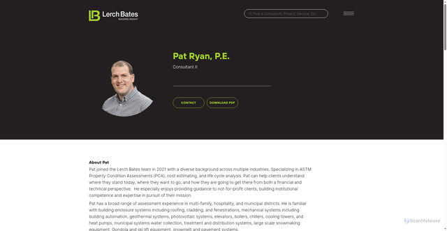 Security scan screenshot of https://www.lerchbates.com/consultants/pat-ryan/