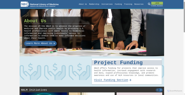 Security scan screenshot of https://www.nnlm.gov/