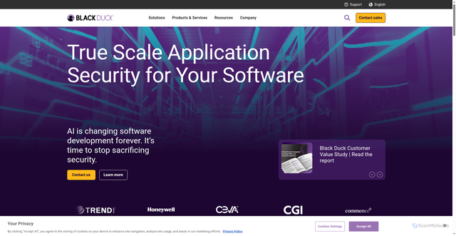 Security scan screenshot of https://www.tinfoilsecurity.com/