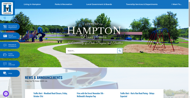 Security scan screenshot of https://www.hampton-pa.org/