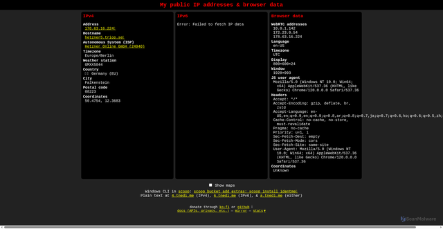 Security scan screenshot of https://tnedi.me