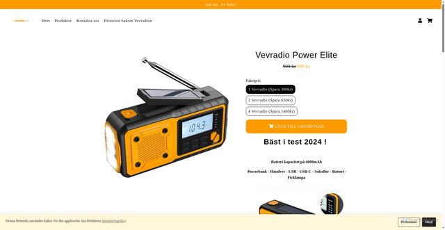 Security scan screenshot of https://vevradion.se