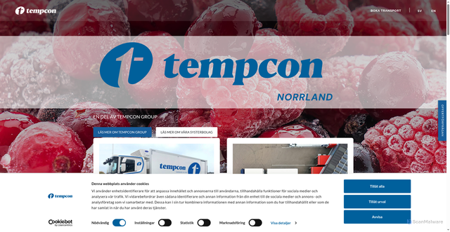 Security scan screenshot of https://tempconnorrland.se