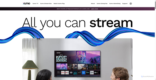 Security scan screenshot of https://xumo.com