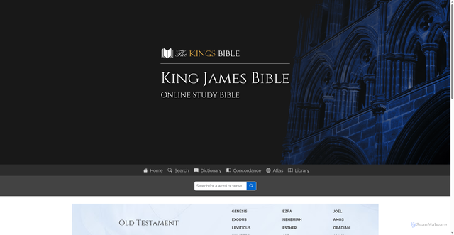 Security scan screenshot of https://thekingsbible.com/