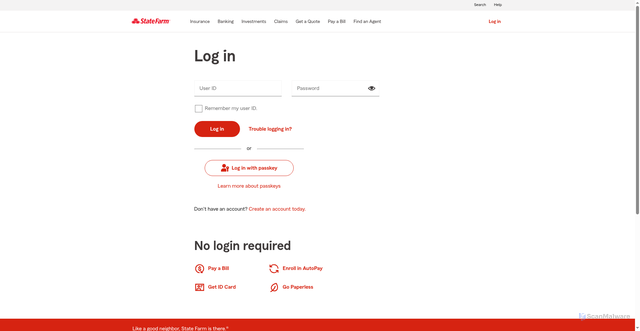 Security scan screenshot of https://financials.statefarm.com/guest-pay/login